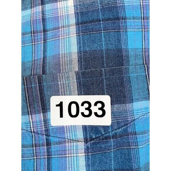 Marks & Spencer Blue Harbour Blue Gray Plaid Mens Medium Shirt - Picture 8 of 8